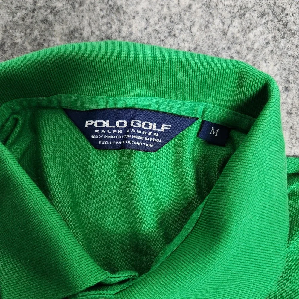 Polo Golf Ralph Lauren‎ Shirt Men M Green 100 Pima Cotton Short Sleeve Pullover